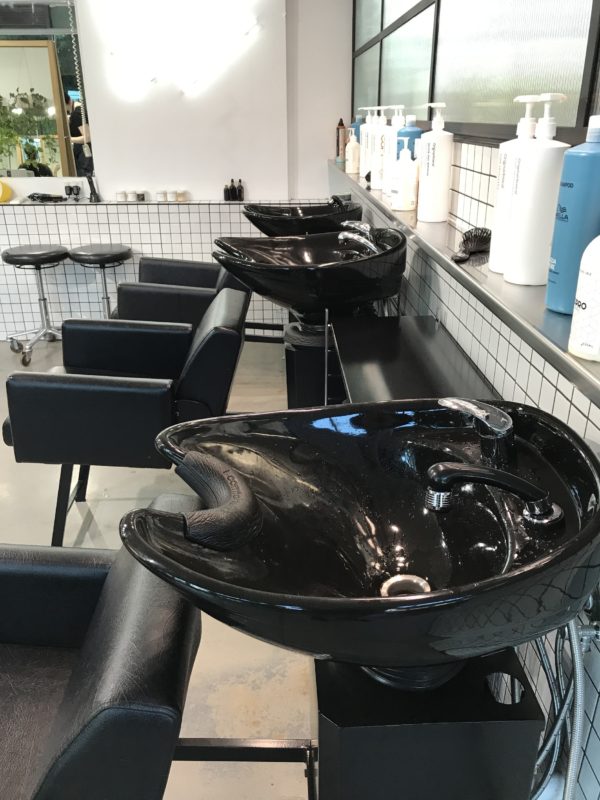 Hair studio sinks after installation