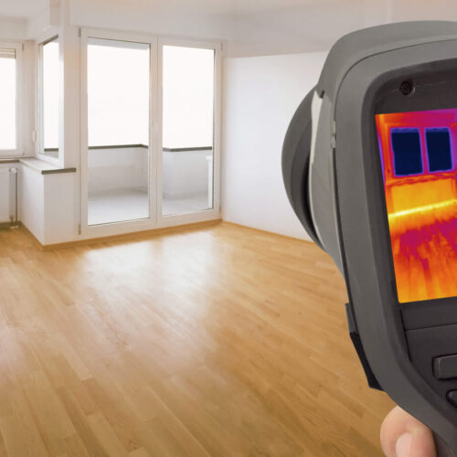 Thermal imaging to detect leaking water or gas
